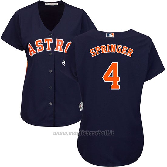 Maglia Baseball Donna Houston Astros George Springer Blu Alterner